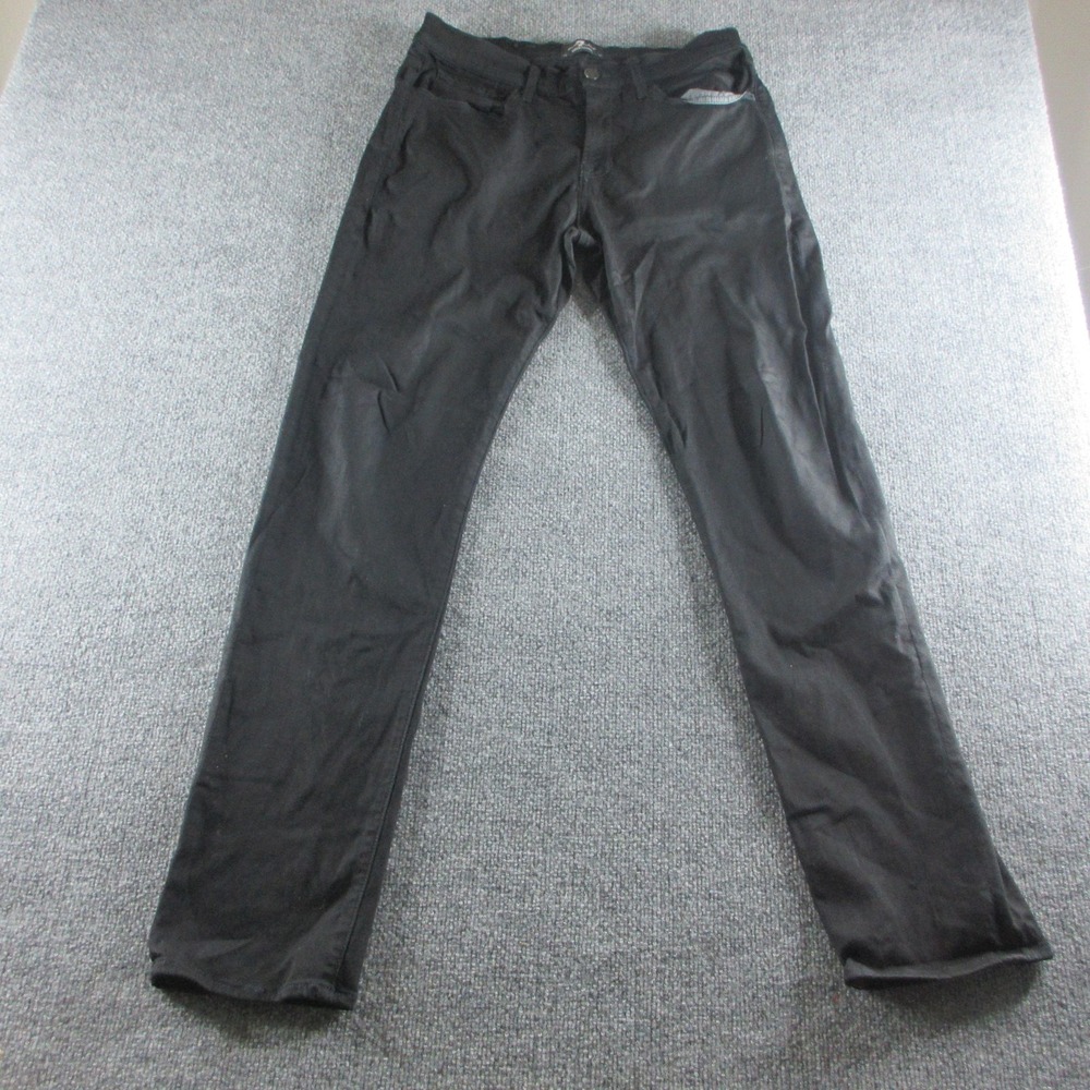 7 For All Mankind Luxe Sport Jeans Mens 32x32 Black Slim Straight Stretch Denim